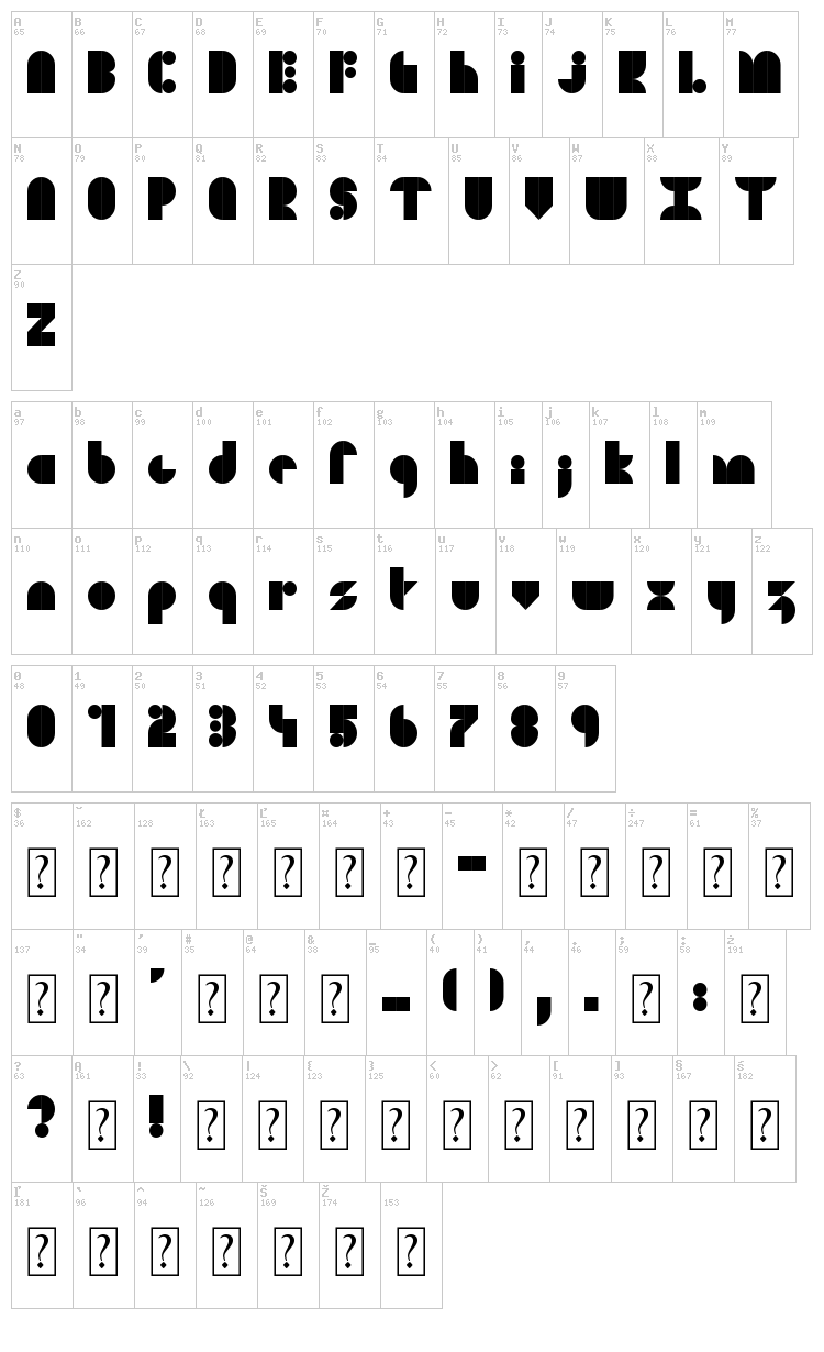 Soul Festival font map